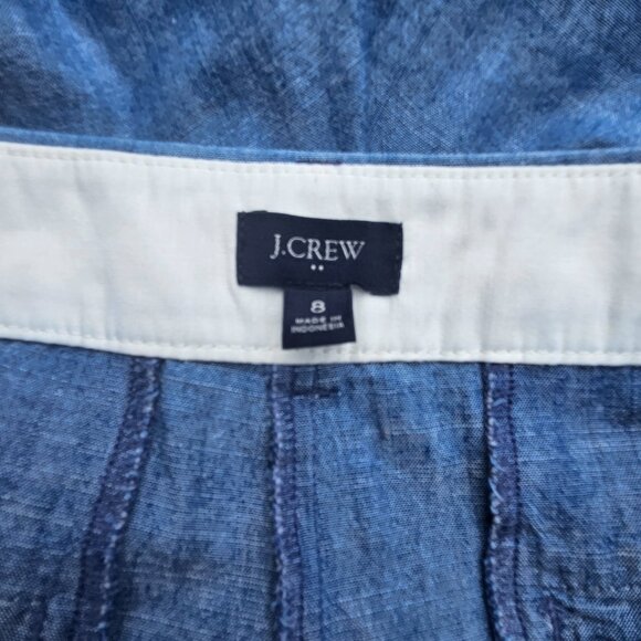 J Crew 5" classic chambray shorts 100% Cotton Size Women's 8 Beach Vacation - Picture 6 of 8